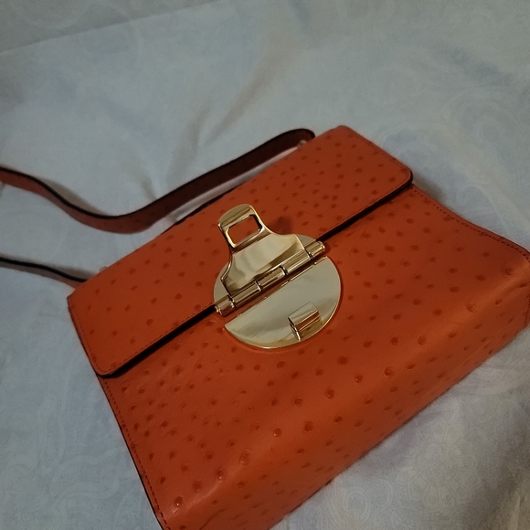 NWOT Michael Kors Ostrich Leather Shoulder bag - Picture 3 of 10